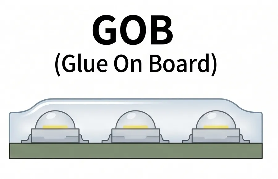 GOB(Glue On Board)の構造を示すイラスト