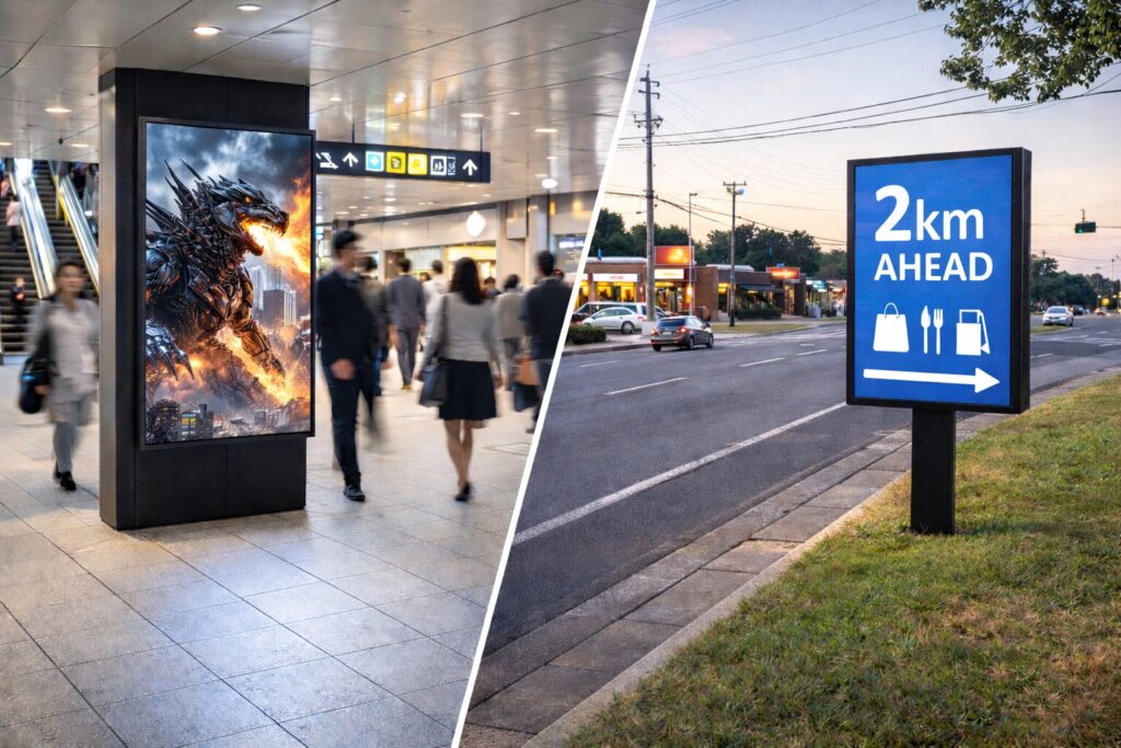 店舗集客におけるサイネージは立地で役割が変わる